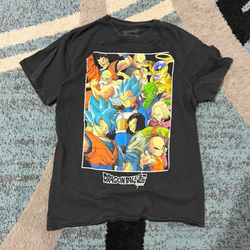 Dragon Ball Super Mens Graphic T-Shirt Black Goku Vegeta Gohan Piccolo Size M